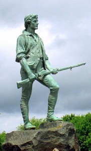 Q. 3 This Revolutionary War figure is (a) the Minuteman  (b) the Eveready Man  (c) the Jolly Green Giant  (Hohun, Wikipedia Commons)