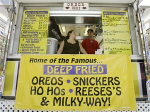 Indiana Fair fried fare.  If it's sweet, they'll deep-fry it.  (Darron Cummings/AP)