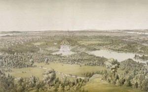 The area that became Central Park in 1860, three years into the park's creation.  (Library of Congress)