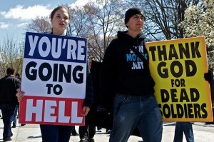 Some anti-gay protestors have chosen the funerals of U.S. service members at which to make their point.  (@mjb-fl, Flickr Creative Commons)