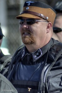 Neo-Nazis marched on the federal building in Phoenix, Arizona, last year to protest a judge's decision to weaken anti-immigrant legislation.  (JohnKit, Flickr Creative Commons)