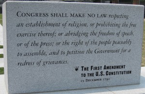 Here are the simple but powerful words of the First Amendment.  (elPadawan, Flickr Creative Commons)