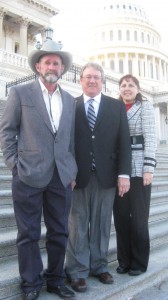 That's Steve Bacchus in the center, with Chris and Karen Campbell of Leavenworth County, Kansas, on a lobbying trip to Washington.  (Kansas Farm Bureau)