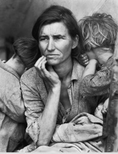 Lange's classic Depression-era photo of Florence Thompson, whom Americans came to know, simply, as the "Migrant Mother."  (Library of Congress)