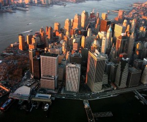 Lower Manhattan today: still impressive, but missing something special.  (nosha, Wikipedia Commons)