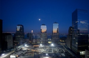 The moon over Ground Zero.  (Carol M. Highsmith)