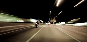 You're one with the road on a motorcycle.  One with it for sure if your cycle crashes.  (Omer Wazir, Flickr Creative Commons)