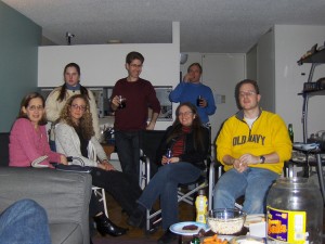 Not Steve's, and not this year, but a typical Super Bowl party gathering.  (Joe Schlabotnik, Flickr Creative Commons)