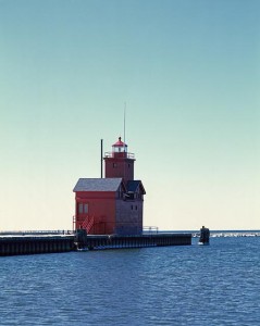 South Pierhead Lighthouse, known locally as "Big Red," in Holland, Michigan.  (Carol M. Highsmith)