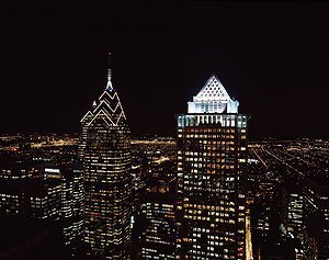 Philadelphia at nightfall.  (Carol M. Highsmith)
