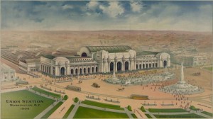 Washington Union Station, shown in another postcard view in 1906, as it was readying to open.  (Library of Congress)