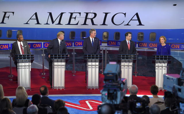 Republican nominee candidates debate  at the Ronald Reagan Presidential Library and Museum on Sept. 16, 2015 in Simi Valley, Calif. (AP)