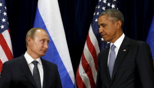 U.S. President Barack Obama and Russian President Vladimir Putin at the United Nations General Assembly in New York September 28,  2015. (Reuters) 