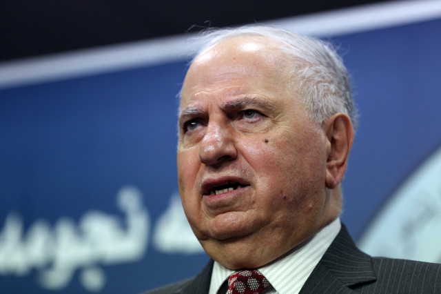 Ahmed Chalabi speaks to the media in Baghdad, Tuesday, July 15, 2014. (AP)