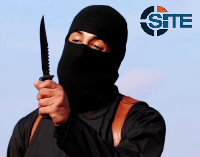 "Jihadi John" - iidentified by the Washington Post  as a Briton named Mohammed Emwazi, brandishes a knife in this still image from a 2014 video obtained from SITE Intel Group on February 26, 2015. (Reuters)