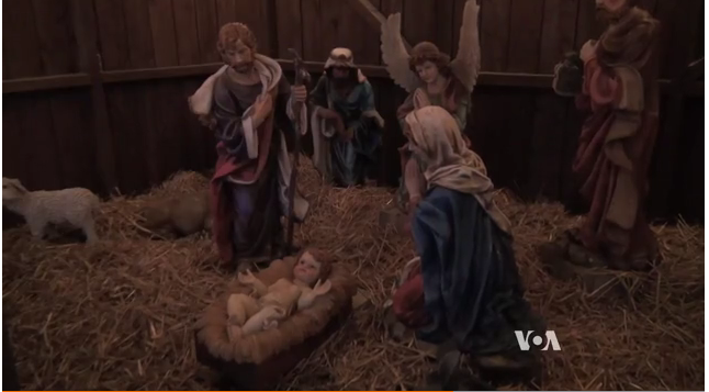 Nativity scene from the Koziar Christmas Village in Bernville, Pennsylvania (VOA/Deborah Block)