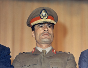 In this 1970 photo, Moammar Gaddafi is pictured at Cairo's airport. (AP/file)