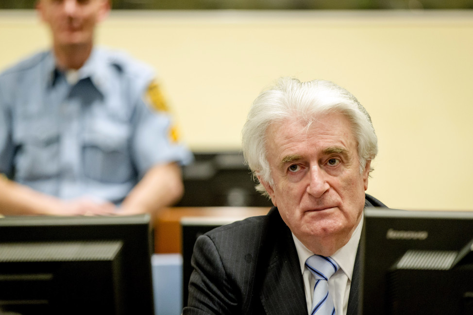 Ex-Bosnian Serb leader Radovan Karadzic is convicted of genocide and crimes against humanity at the International Criminal Tribunal for former Yugoslavia in the Hague on March 24, 2016. (Reuters)