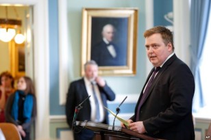 Iceland's Prime Minister Sigmundur David Gunnlaugsson speaks during a parliamentary session in Reykjavik, April 4, 2016.