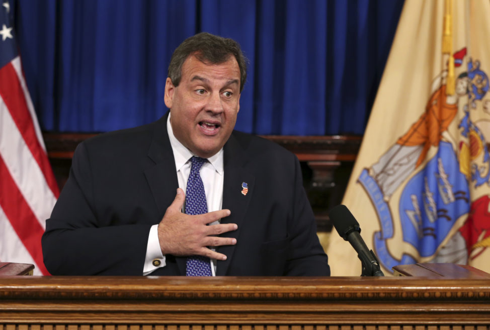 New Jersey Gov. Chris Christie responds after being asked about Republican presidential nominee Donald Trump's emotionally charged feud with Khizr and Ghazala Khan, whose son, Capt. Humayun Khan, was killed by a suicide bomber, Tuesday, Aug. 2, 2016, in Trenton, N.J. Christie said that as a parent, he feels the unfathomable pain of losing their son gives the Khans the right to say whatever they want and that it's inappropriate to criticize the parents of an American soldier killed in Iraq. (AP Photo/Mel Evans)