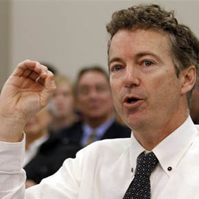Senator Rand Paul, pictured here during a speech in Frbruary, was the surprise highlight during a recent conference of Republican party conservatives. Photo: AP