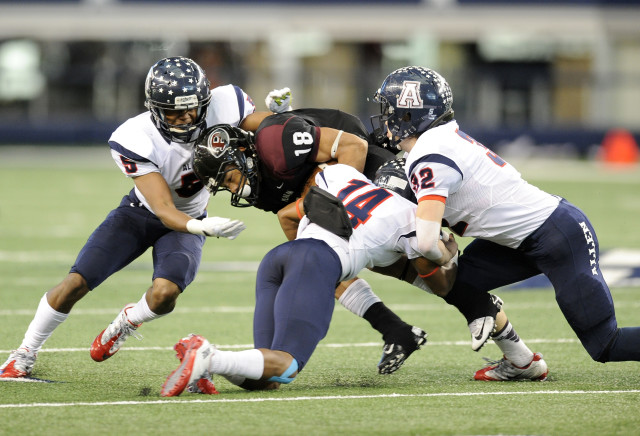 High school football contests, like this championship game played on Dec. 21, 2013, in Arlington, Texas. (AP Photo)