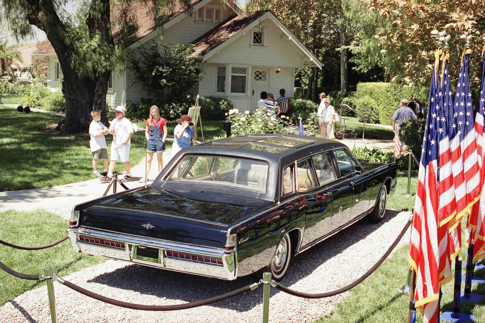 A former presidential limousine at the Richard Nixon Library & Birthplace in Yorba Linda, California. (AP Photo)