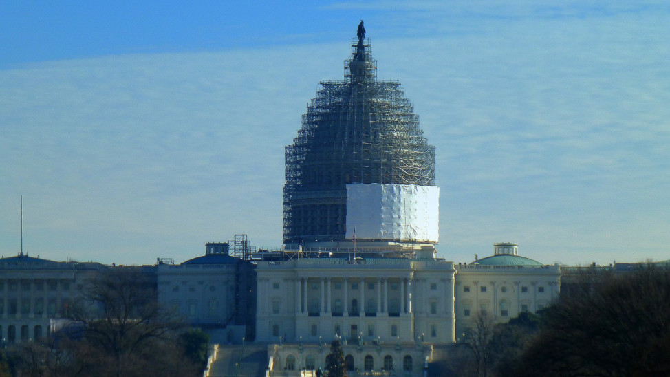 U.S. Capitol dome restoration, Dec 27, 2014 (Photo by F. Delventhal via Flickr) 