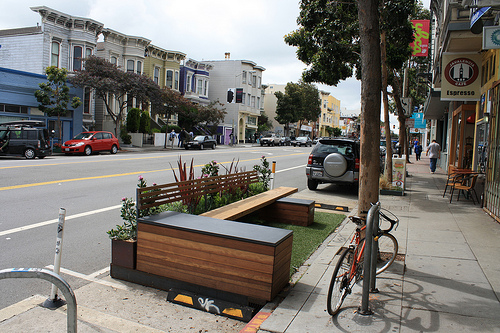 A parklet in San Francisco, California. (Photo by Tim Olsen via Flickr)