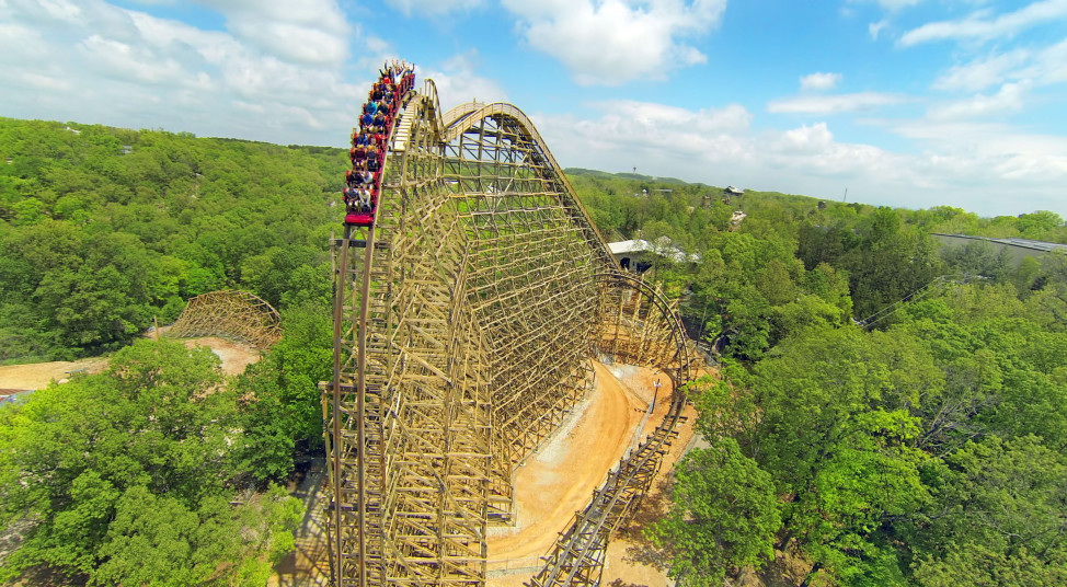 The Outlaw Run roller coaster at the Silver Dollar City theme park in Branson, Missouri. (AP Photo)