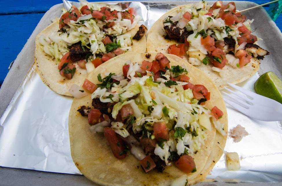 Fish tacos served at the Santa Cruz pier in California. (Photo by Flickr user m01229 via Creative Commons license)