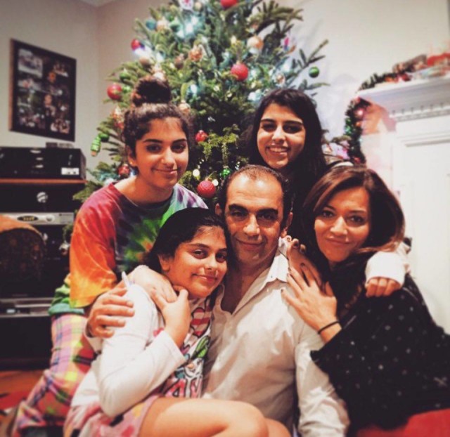 American Muslim Dr. Zina Alathari celebrating Christmas with her family.  