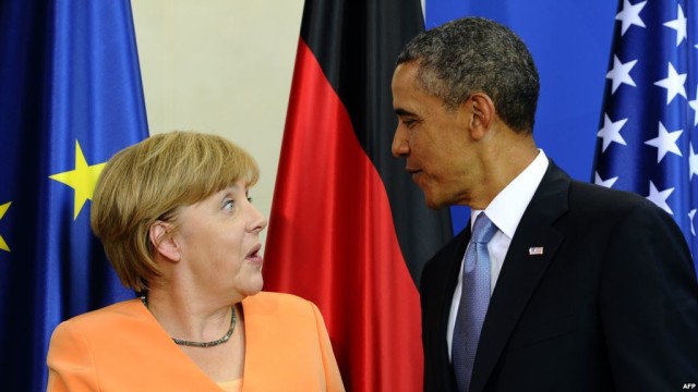 Angela Merkel and Barak Obama