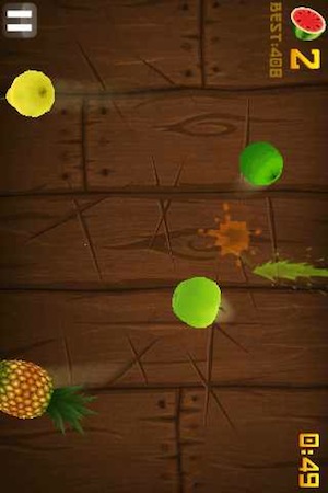 Fruit Ninja is one of the more popular game apps in China. 