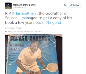 Mark Burke Tweet on Hashim Khan