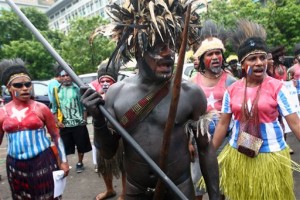 Demonstrasi pro-kemerdekaan Papua, 1 Desember lalu (foto: AP).