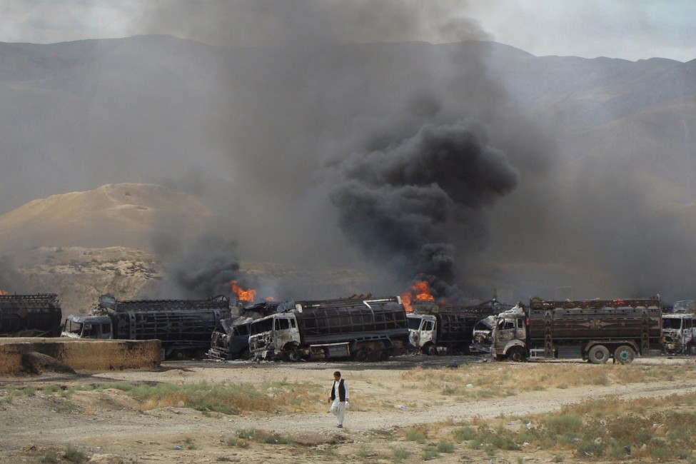 Afghanistan NATO Supply Trucks