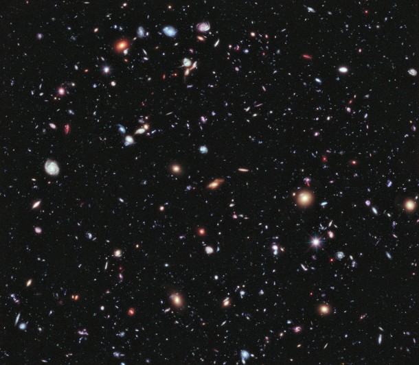 The farthest-ever view of the universe. Hubble's "extreme Deep Field (XDF) is a composite made from 2,000 images, taken by the Hubble Space Telescope over a 10 year period. (Credit: NASA; ESA; G. Illingworth, D. Magee, and P. Oesch, University of California, Santa Cruz; R. Bouwens, Leiden University; and the HUDF09 Team)