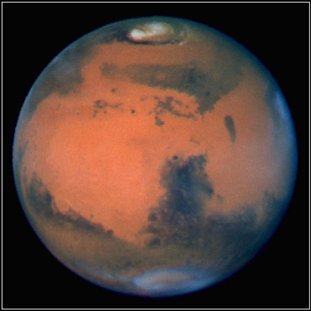 The planet Mars in late spring as imaged by the Hubble Space Telescope (NASA/JPL/California Institute of Technology)