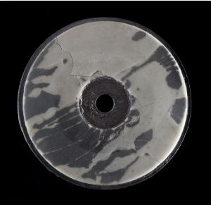 Photo of the 128 year-old disc that contains the voice of Alexander Graham Bell (Smithsonian Volta Laboratory Collection)