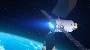 Artist's Concept of a Solar Electric Propulsion-based spacecraft. Using advanced Solar Electric Propulsion (SEP) technologies is an essential part of future missions into deep space with larger payloads. (Analytical Mechanics Associates/NASA)