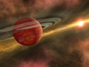 Artist's conception of HD106906b a young planet in a distant orbit around its host star. (NASA/JPL-Caltech)