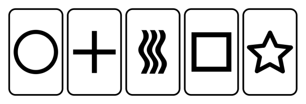 Zener cards used in the early twentieth century for experimental research into ESP. (Wikimedia Commons)