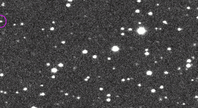 This animated GIF shows Asteroid 2014 AA, discovered by the NASA-sponsored Catalina Sky Survey on Jan. 1, 2014, as it moved across the sky. Image credit: CSS/LPL/UA