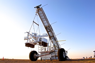 Wallops Arc Second Pointer payload prepared to launch on-board a scientific balloon. (NASA)