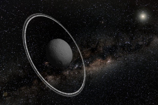 Artist impression of the two rings encircling the mini-planet Chariklo (Lucie Maquet)