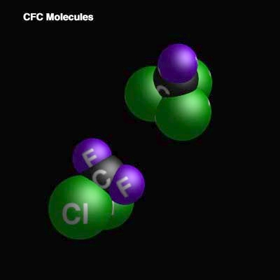 Model of a Chloroflurocarbon (CFC) molecule (NASA)