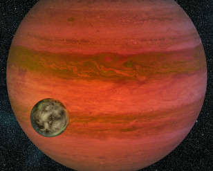 An international team may have discovered the first exomoon orbiting a planet in a distant solar system such as what's illustrated here in this artist rendition. (NASA/JPL/Cal-Tech)