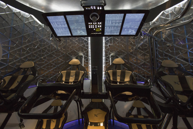 Here’s a view of the inside of the newly unveiled SpaceX Dragon V2. (Reuters) 