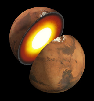 Artist concept of the interior of Mars (NASA/JPL-Caltech)